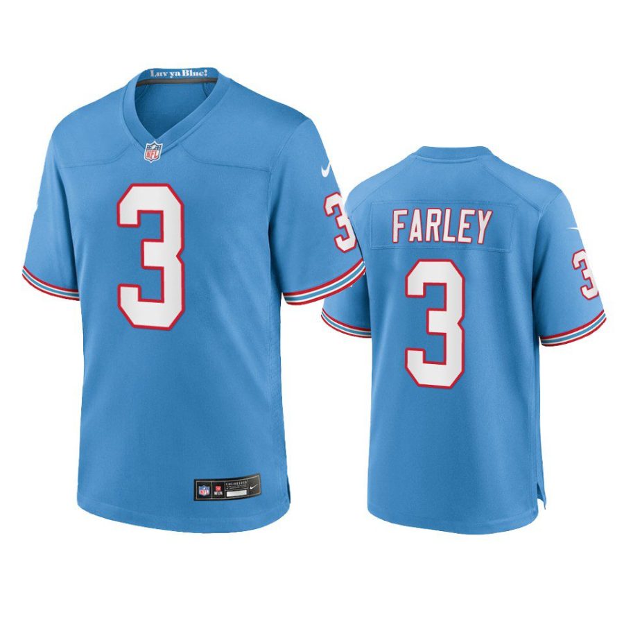 youth titans caleb farley oilers throwback game light blue jersey