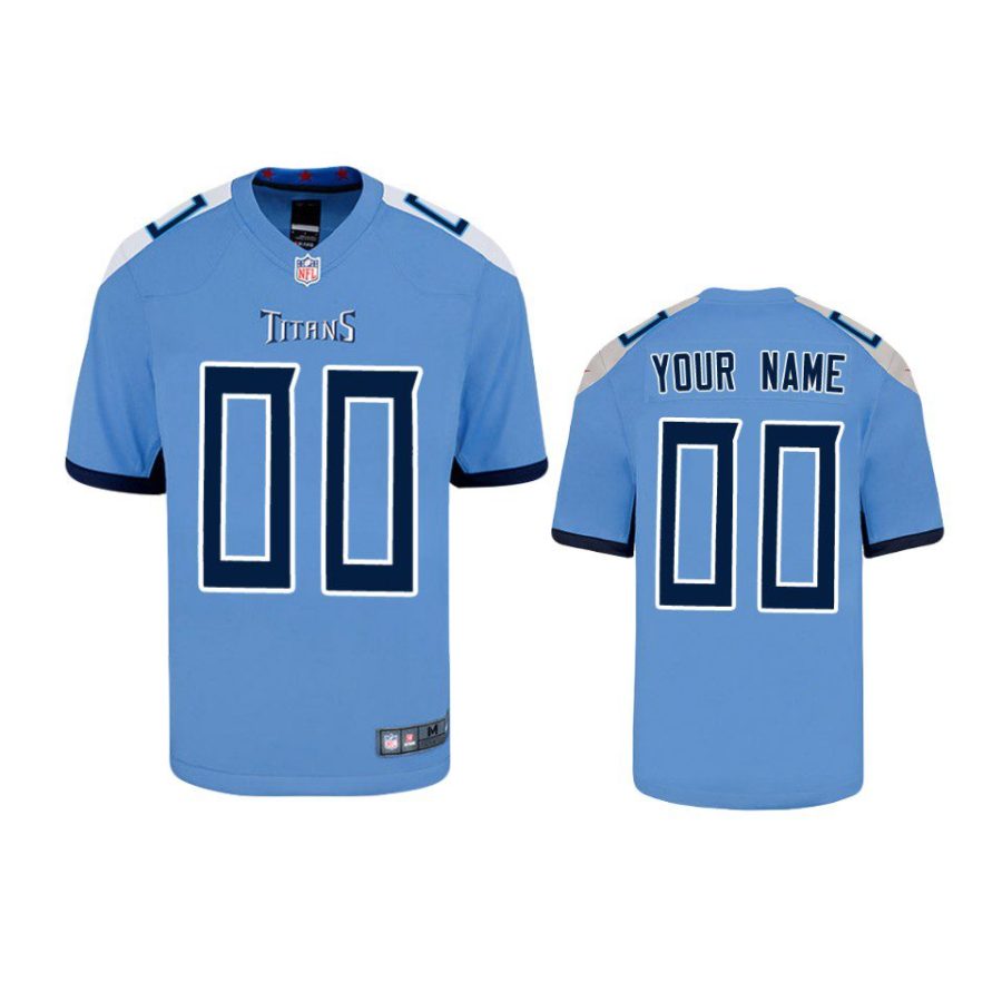 youth titans custom game light blue jersey