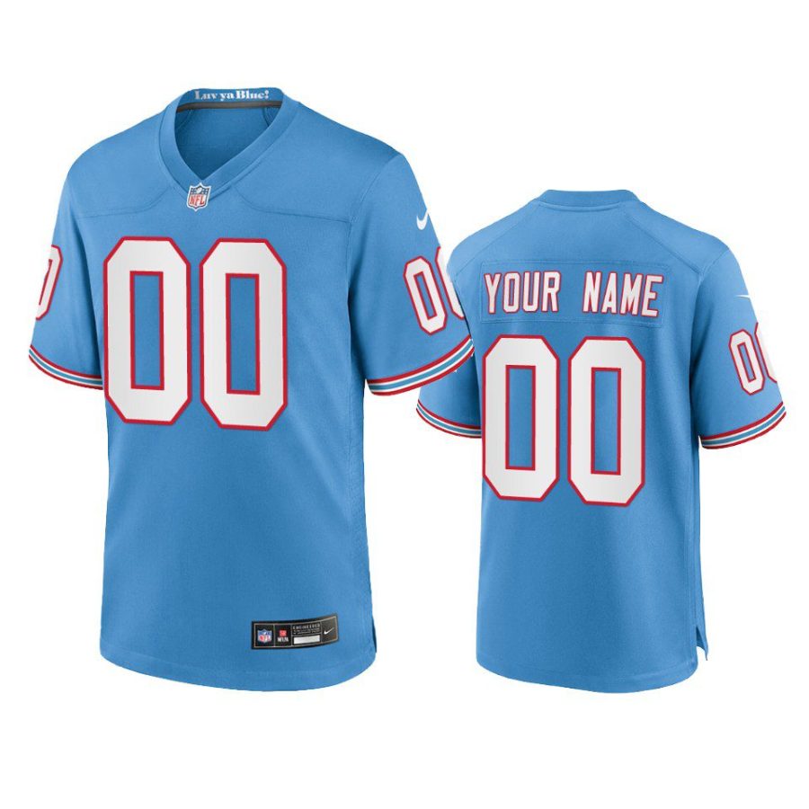 youth titans custom oilers throwback game light blue jersey