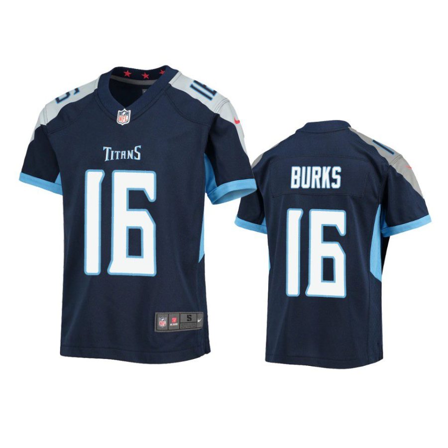 youth titans treylon burks game navy jersey