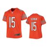 youth trevor siemian bears orange game jersey