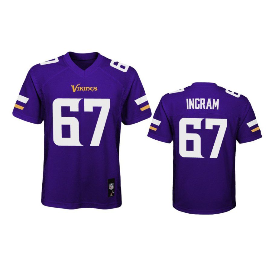 youth vikings ed ingram game purple jersey