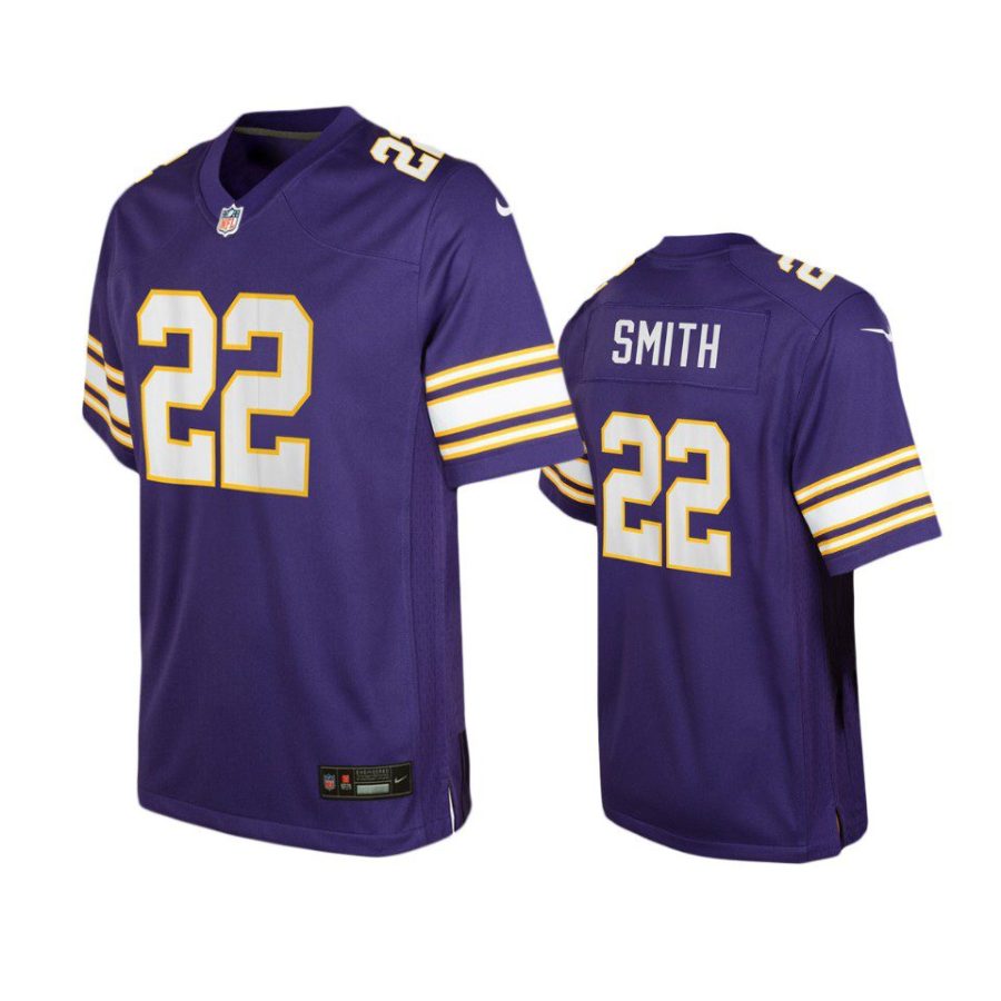 youth vikings harrison smith classic game purple jersey