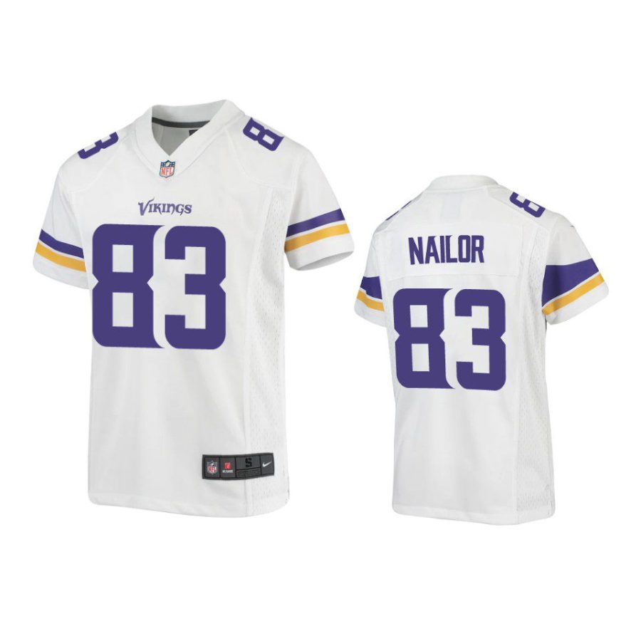 youth vikings jalen nailor game white jersey