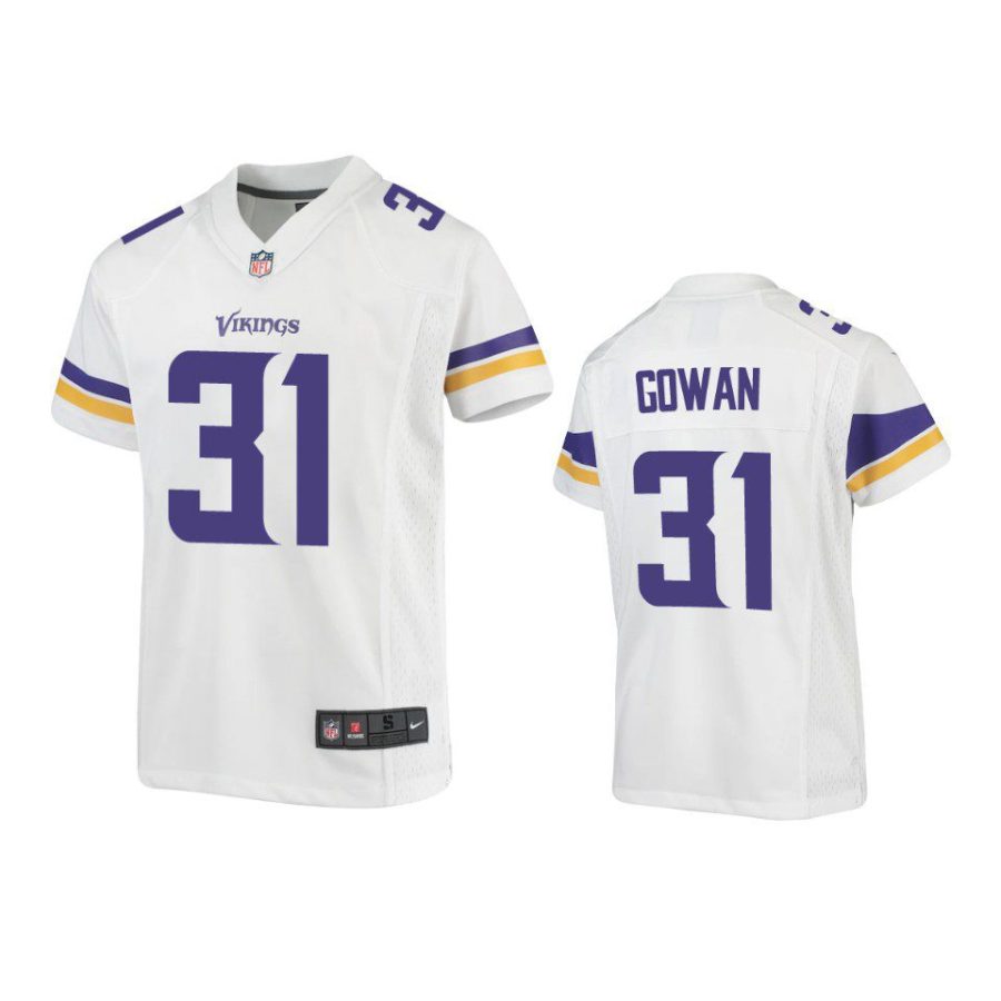 youth vikings tay gowan game white jersey