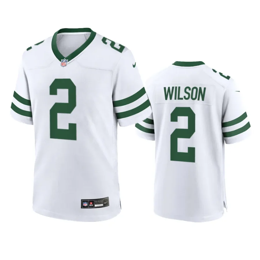 zach wilson jets white legacy game jersey