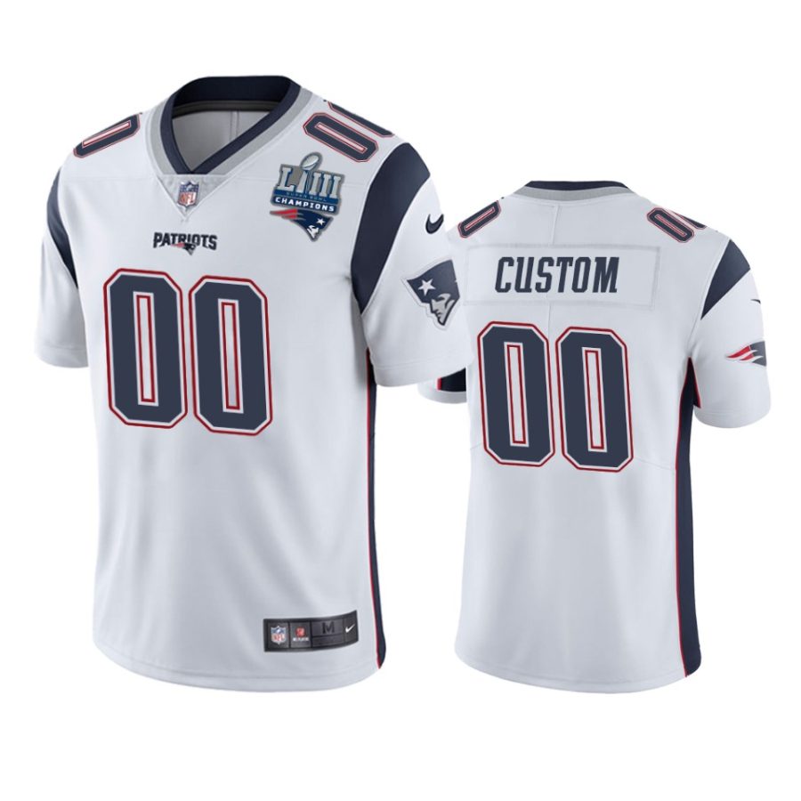 00 custom white super bowl liii champions jersey 0a