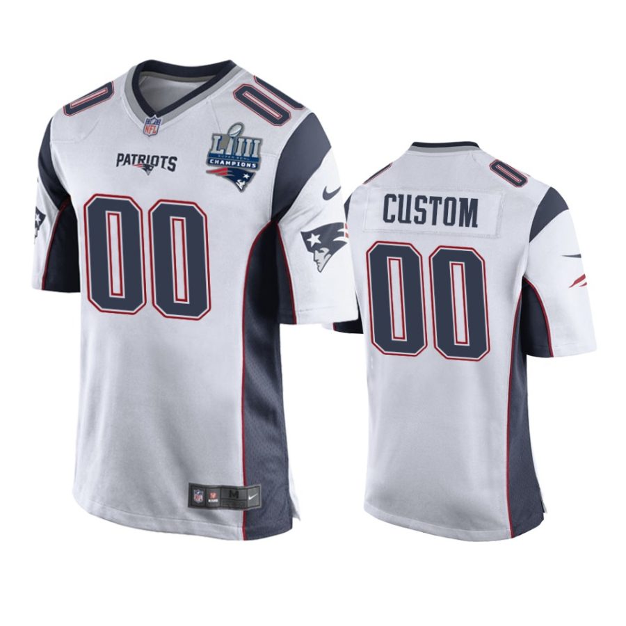 00 custom white super bowl liii champions jersey