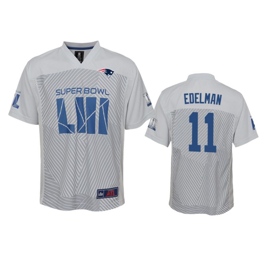 11 julian edelman gray super bowl liii jersey