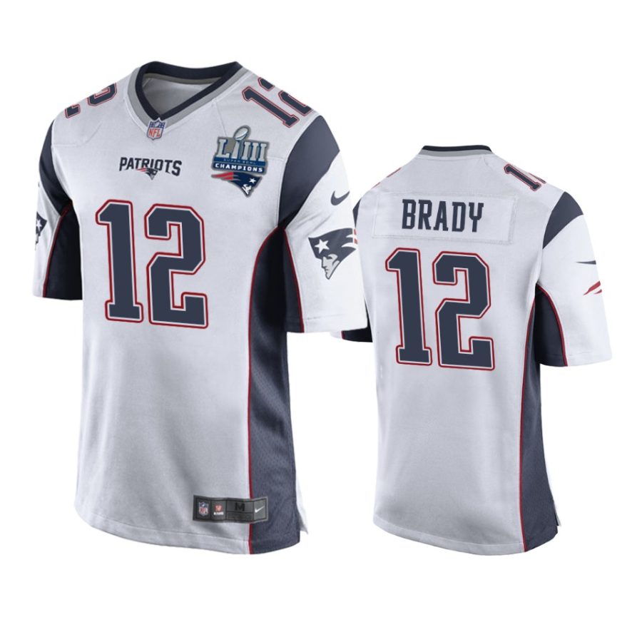 12 tom brady white super bowl liii champions jersey