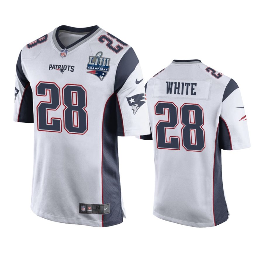 28 james white white super bowl liii champions jersey