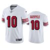 49ers 10 jimmy garoppolo white color rush limited jersey