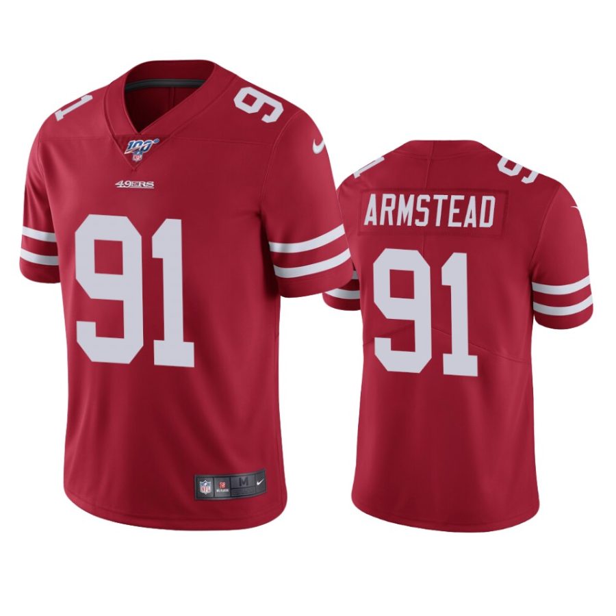 49ers arik armstead scarlet limited 100th season jersey