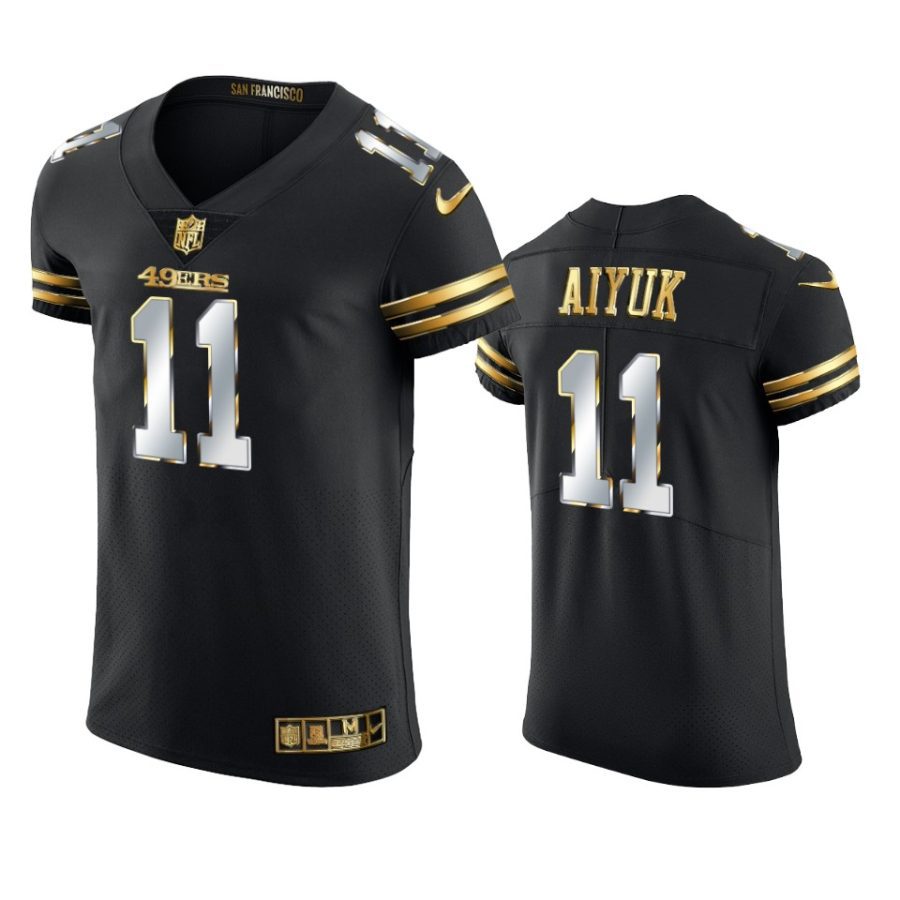 49ers brandon aiyuk black 2020 21 golden edition elite jersey