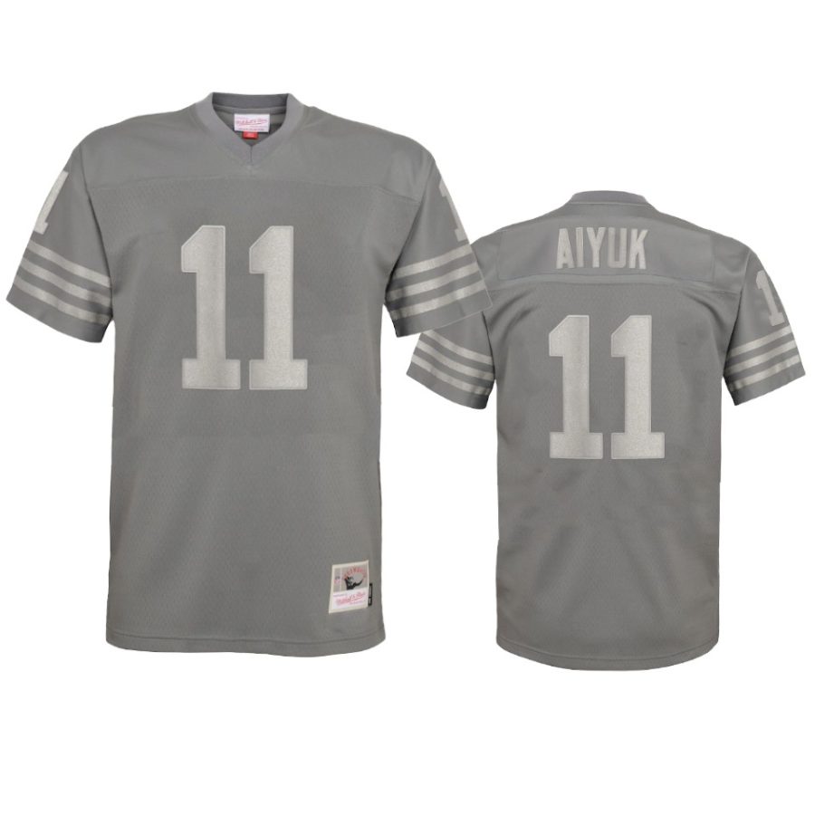 49ers brandon aiyuk charcoal metal replica jersey