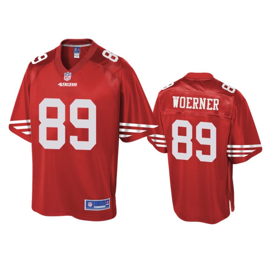 49ers charlie woerner scarlet pro line jersey