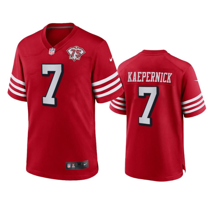 49ers colin kaepernick scarlet 75th anniversary alternate game jersey