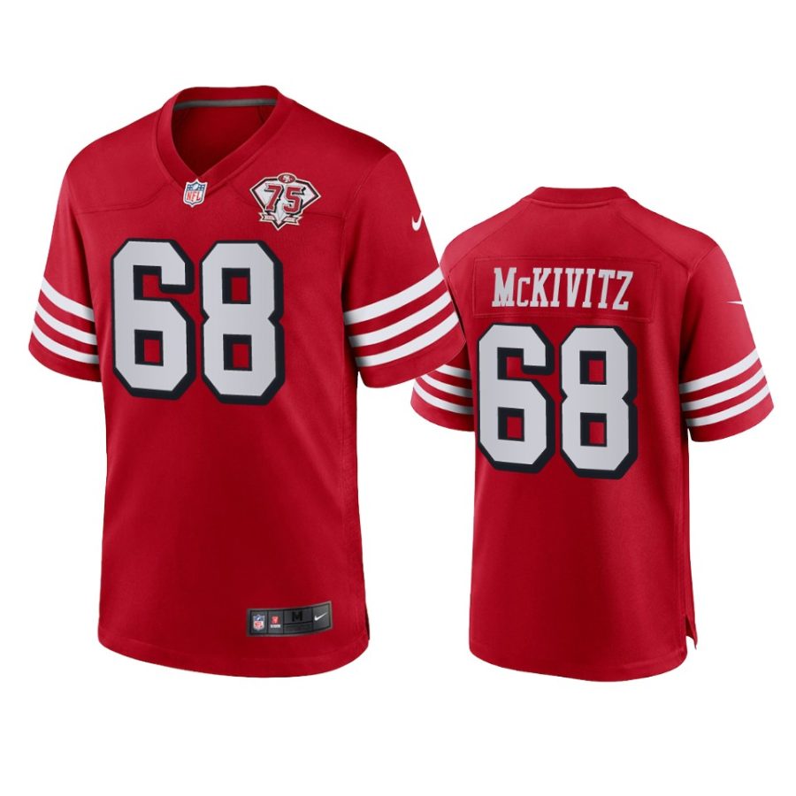 49ers colton mckivitz scarlet 75th anniversary alternate game jersey