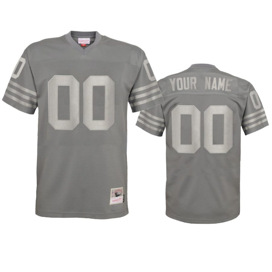 49ers custom charcoal metal replica jersey