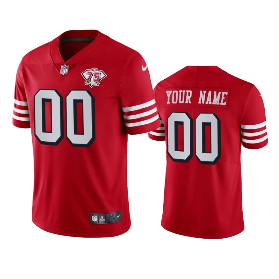 49ers custom scarlet 75th anniversary alternate vapor limited jersey