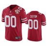 49ers custom scarlet 75th anniversary patch limited jersey