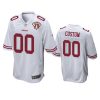 49ers custom white 75th anniversary patch game jersey