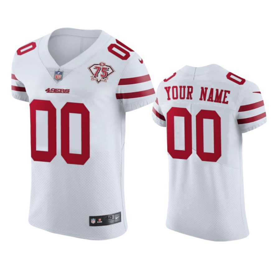 49ers custom white 75th anniversary vapor elite jersey