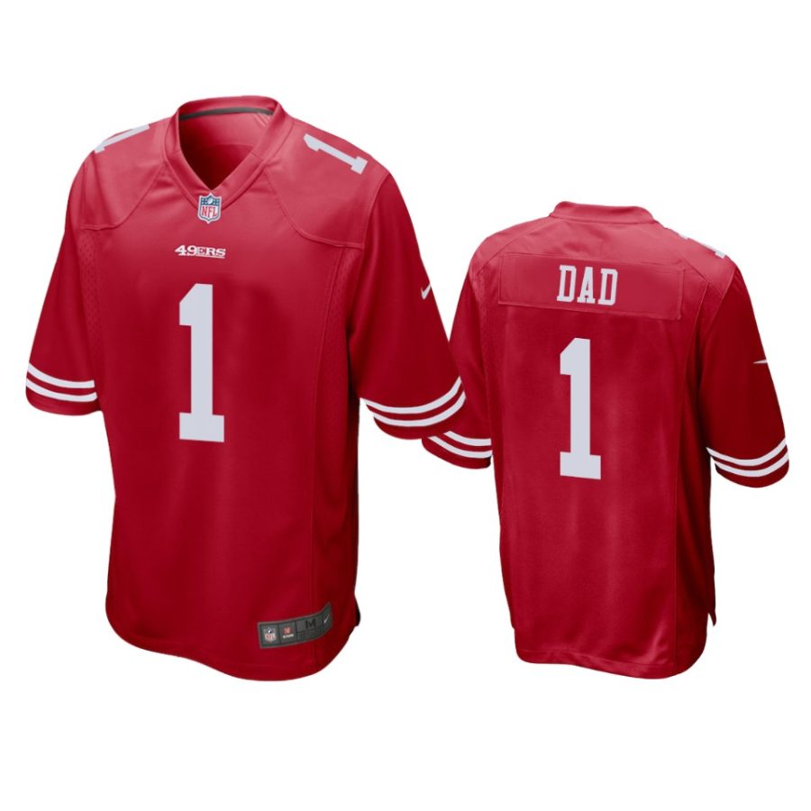 49ers dad scarlet 2021 fathers day game jersey