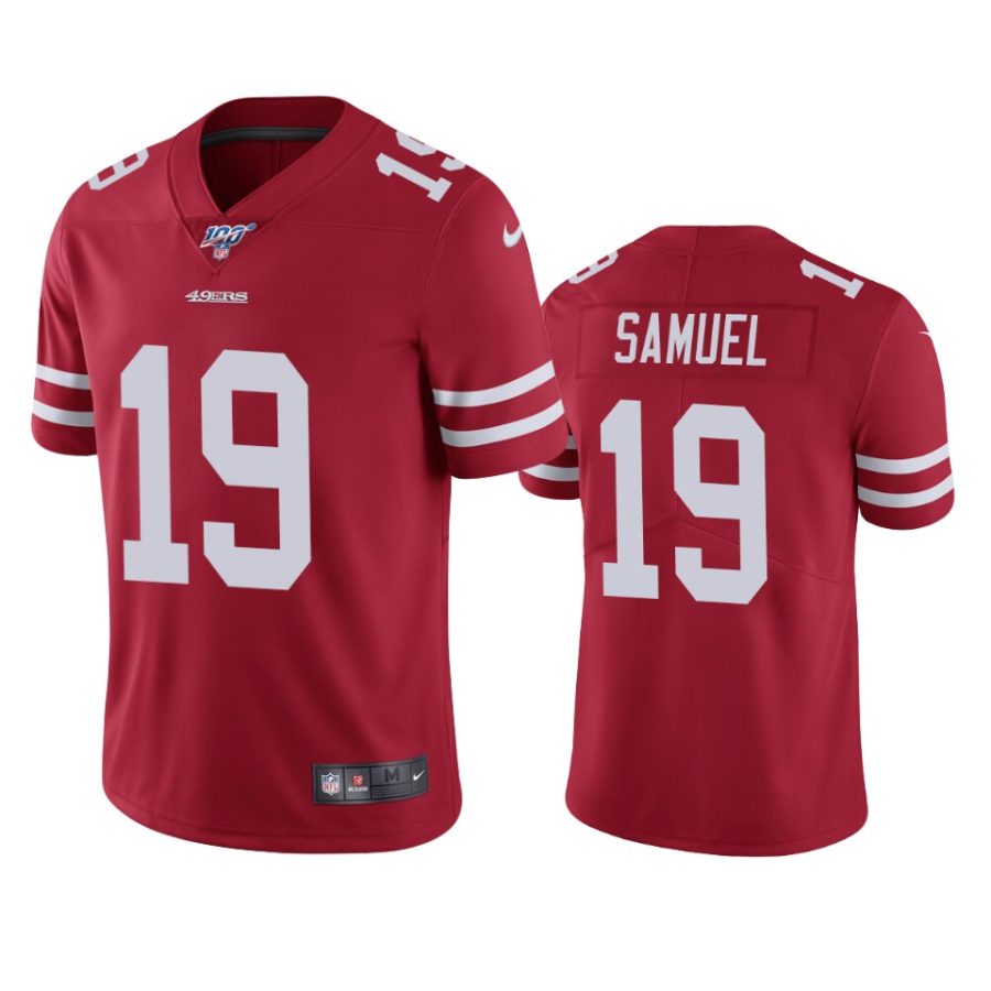 49ers deebo samuel scarlet limited 100th season jersey