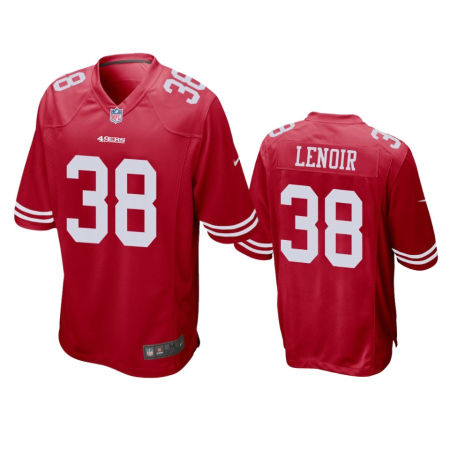 49ers deommodore lenoir scarlet game jersey