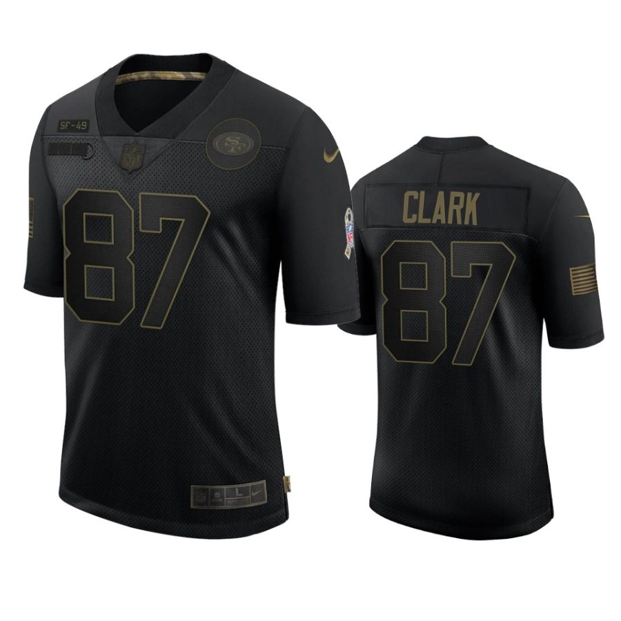 49ers dwight clark black retired 2020 salute to service jersey