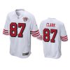 49ers dwight clark white 75th anniversary throwback game jersey