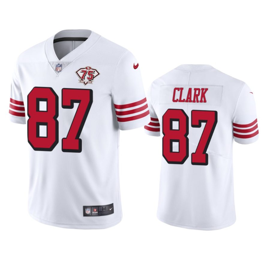 49ers dwight clark white 75th anniversary throwback limited jersey