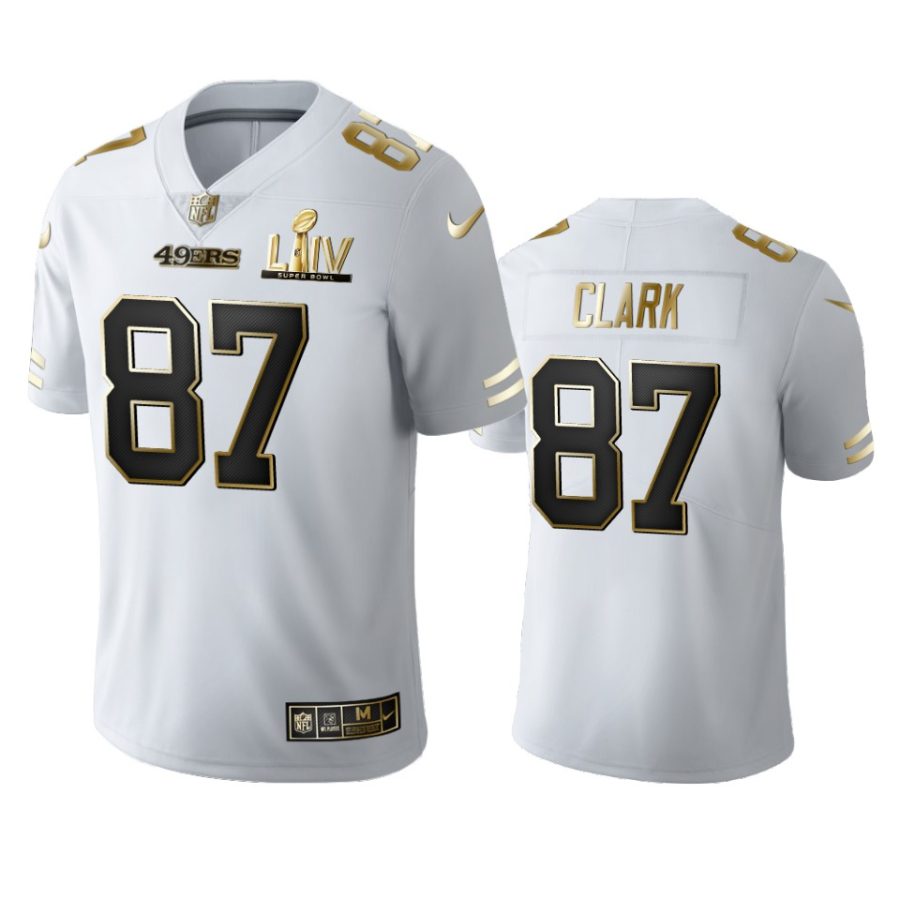 49ers dwight clark white golden edition super bowl liv jersey