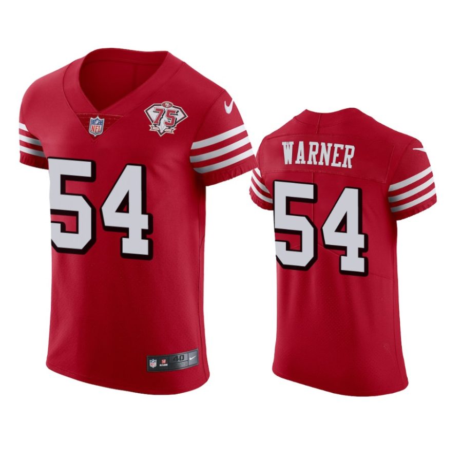 49ers fred warner scarlet 75th anniversary vapor elite jersey