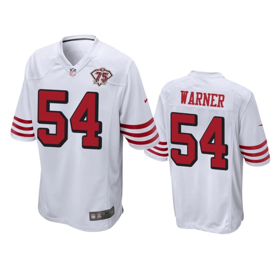 49ers fred warner white 75th anniversary throwback game jersey