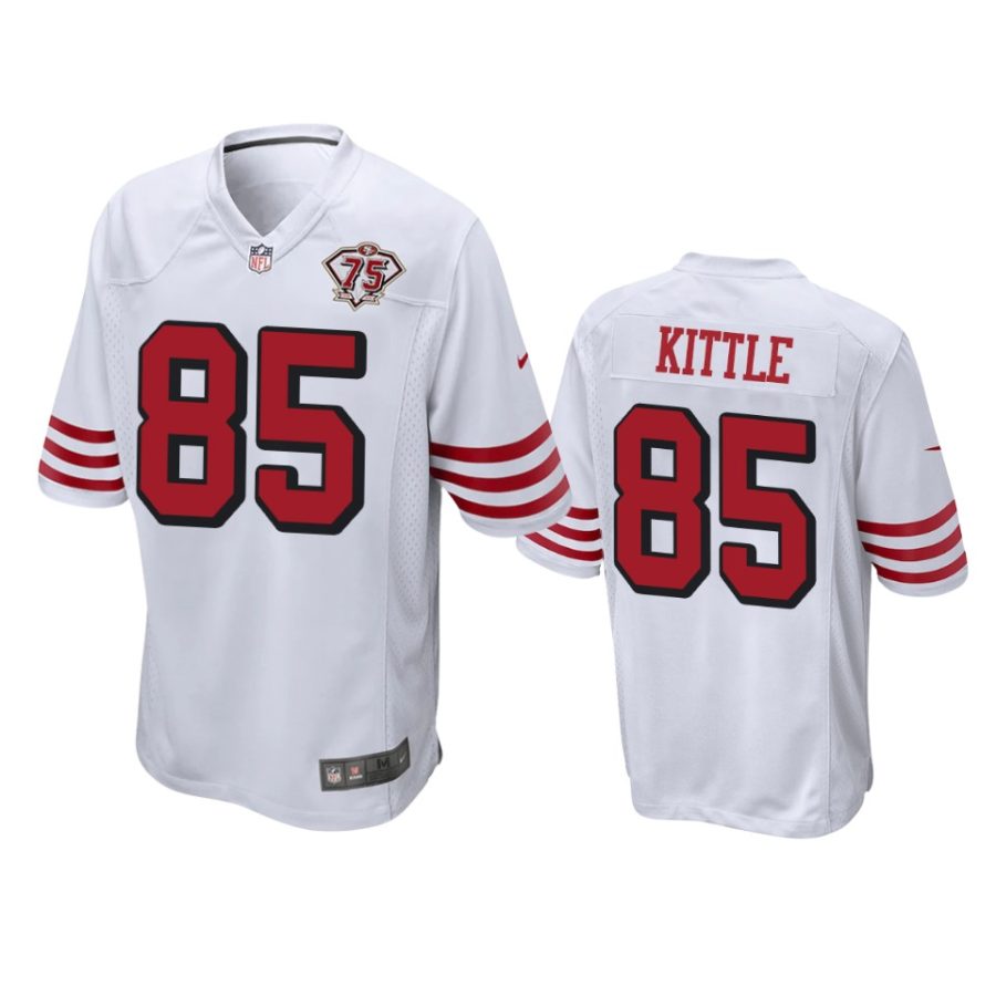 49ers george kittle white 75th anniversary throwback game jersey