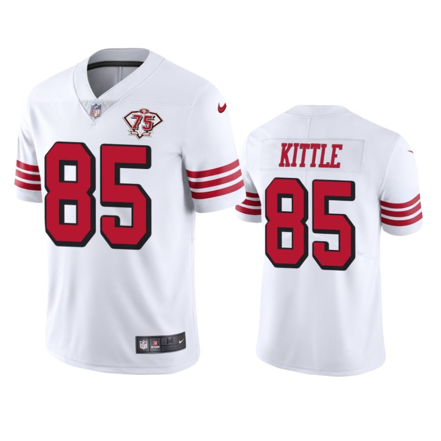 49ers george kittle white 75th anniversary throwback limited jersey