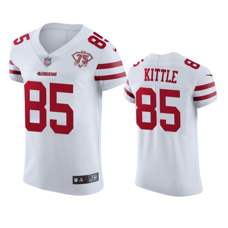 49ers george kittle white 75th anniversary vapor elite jersey