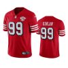 49ers javon kinlaw scarlet 75th anniversary alternate vapor limited jersey