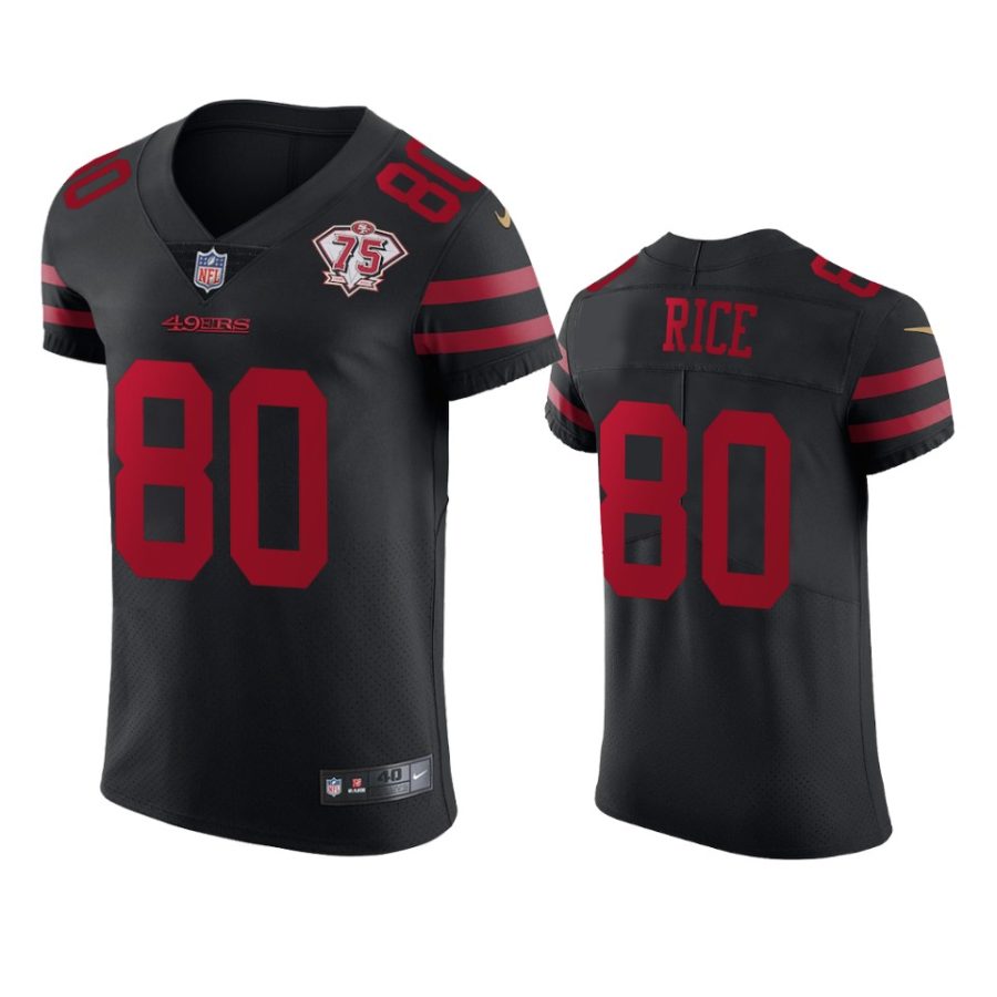 49ers jerry rice black 75th anniversary jersey