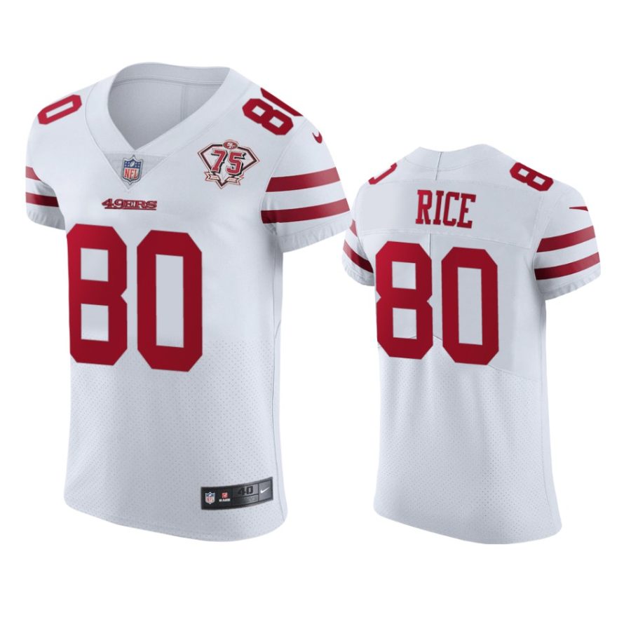 49ers jerry rice white 75th anniversary jersey