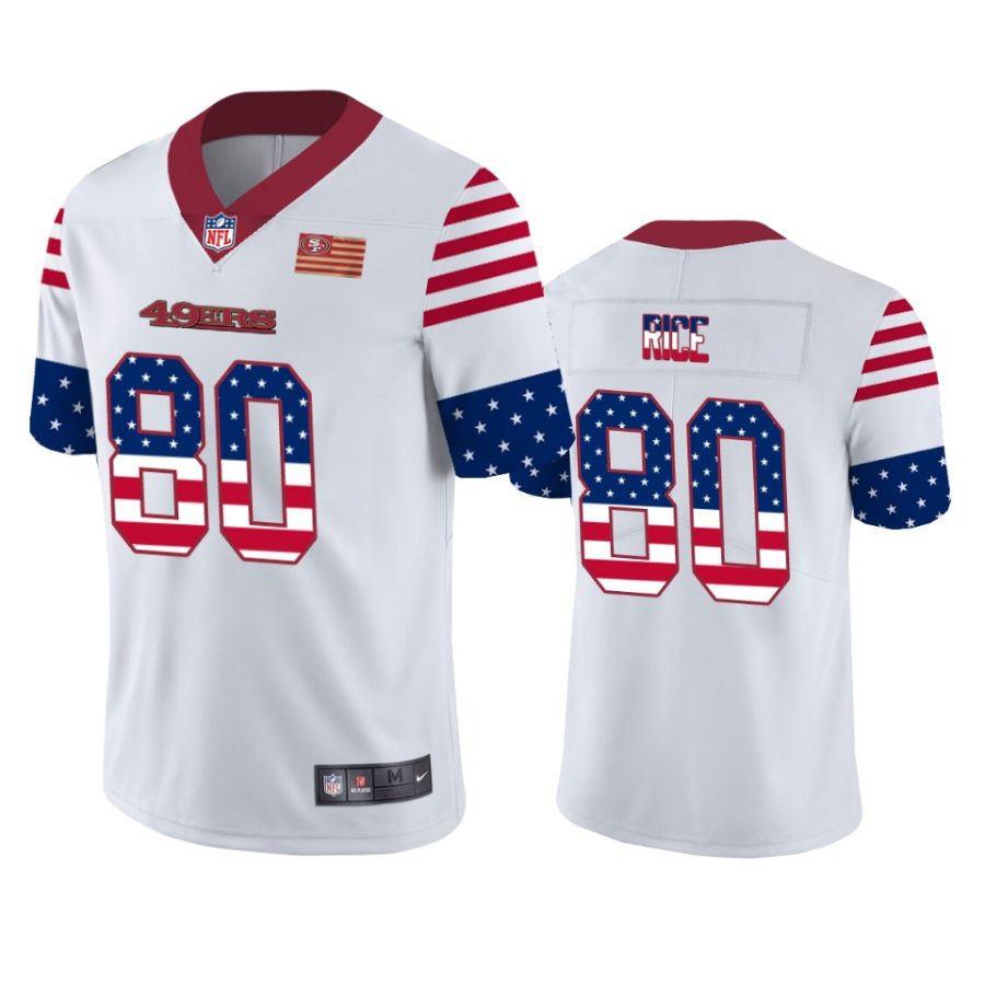 49ers jerry rice white independence day vapor jersey