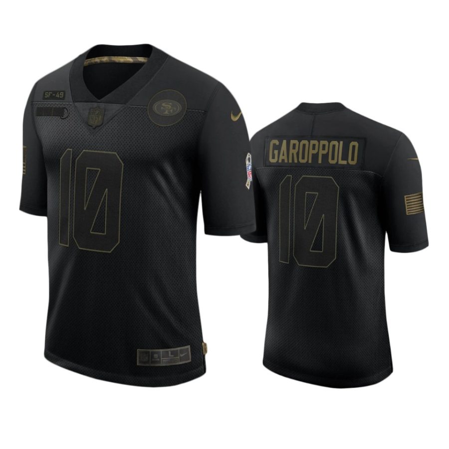 49ers jimmy garoppolo black limited 2020 salute to service jersey