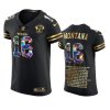 49ers joe montana black 2021 career highlights 75th anniversary jersey