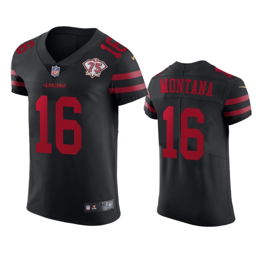 49ers joe montana black 75th anniversary jersey