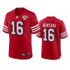 49ers joe montana scarlet 75th anniversary alternate game jersey