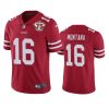 49ers joe montana scarlet 75th anniversary patch limited jersey