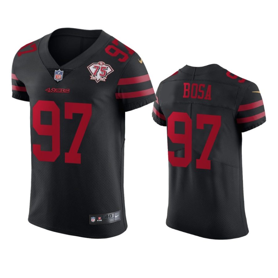 49ers nick bosa black 75th anniversary jersey