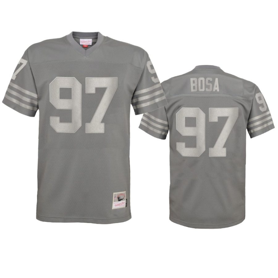 49ers nick bosa charcoal metal replica jersey